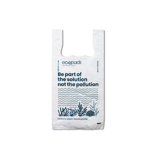 13L Medium Ocean-Bound Recycled Plastic Bin Liners (White) Carton (500 Bags)  – Ecopack