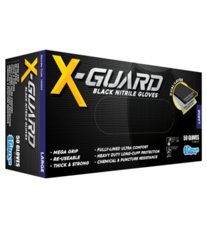 X-GUARD Black Nitrile Gloves SMALL - TGC