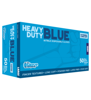Heavy Duty Blue Nitrile Gloves MEDIUM - TGC