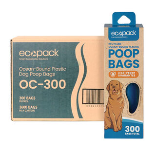 Dog Poop Bags Ocean-Bound Recycled Plastic Carton (12x300 Bags) - Ecopack