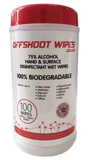 Wipes Biodegradable Alcohol Hand and Surface Tub 100. Carton 24 - Offshoot