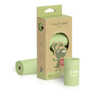 Dog Waste Bags Composable, Carton - Earth Rated - Ecopack