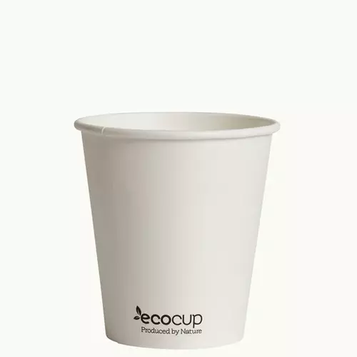 Hot Cup PLA Single Wall 8oz White 80mm - Ecoware