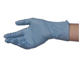 Nitrile Blue Powdered Gloves MEDIUM - HandPlus