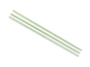 Straws PL 5mm Clear with Green Stripe - Vegware - Pack