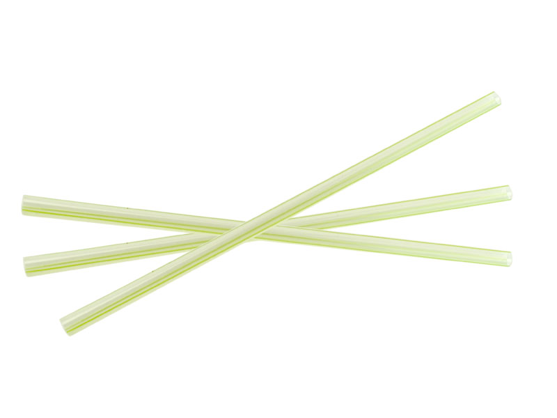 Straws 7mm Green Stripe - Vegware - Pack 300