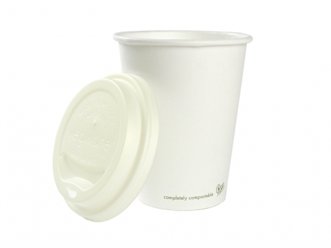 Hot Cup PLA Lined 20oz 600ml white, Pack 50 - Vegware