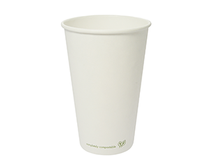Hot Cup PLA Lined 16oz 520ml white, Carton 1000 - Vegware