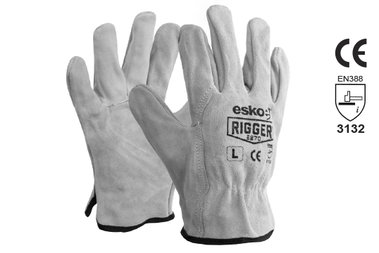 Leather Rigger Glove Premium Suede LARGE - Esko The Rigger