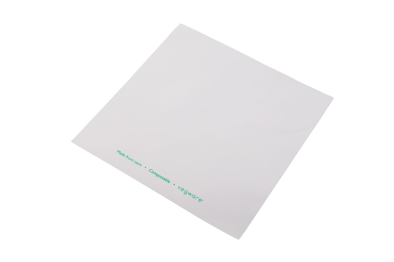 Clear/white PLA bag 260x260 - Vegware