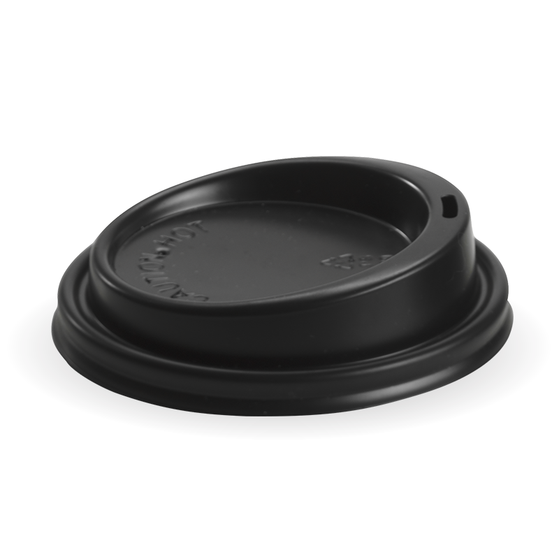 Hot Cup PS Lid Large (To Fit 8, 10 &12oz) 90mm Black - BioPak