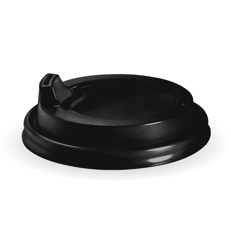 Hot Cup Lid Sipper Large 90mm (To Fit 12,16,20oz) Black - BioPak