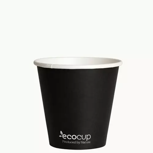 Hot Cup PLA Single Wall 8oz Uni-Cup 90mm Black - Ecoware