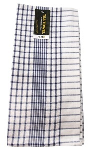 Tea Towel Heavy Weight Cotton XL Blue, Pack 10 - Filta