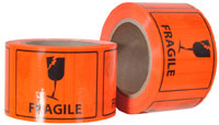 FRAGILE printed labels on a roll (660 labels/roll) - Pomona