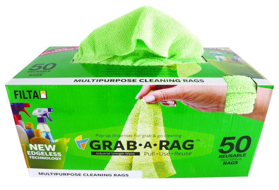 Grab-A-Rag Microfibre Cloths Green, Box 50 - Filta