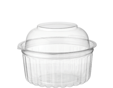 Eco-Smart' Clearview' Food Bowls 12 oz Hinged Dome Lid, Clear - Castaway