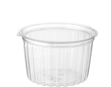 Eco-Smart' Clearview' Food Bowls 16 oz Hinged Flat Lid, Clear - Castaway