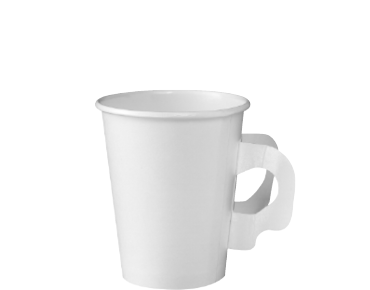 280ml/8oz Single Wall Paper Hot Cup with Handles, White - Castaway