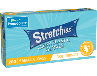 PrimeSource' Stretchies' Gloves LARGE - Powder Free, Clear - Castaway