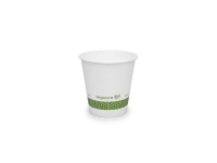 Hot Cup PLA Lined 6oz 230ml White & Green, Pack 50 - Vegware