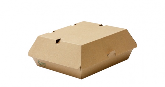 Burger Box Kraft F-Flute XLarge - Green Choice