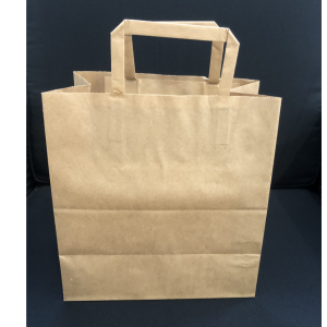 Flat Handle Brown Bag 220x120x235mm - Fortune