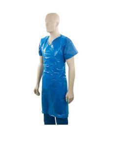 Polyethylene Back Tie Apron - Blue, 800mm x 1250mm x 40mu - Matthews