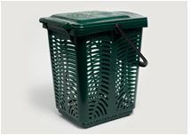 Bin 10L TallAir Caddy Ventilated with plastic handle (fits 10 Ltr Liner) - Vegware