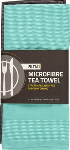 Filta Xl Microfibre Tea Towel Sky 2 Pack (45cm X 70cm) - Filta