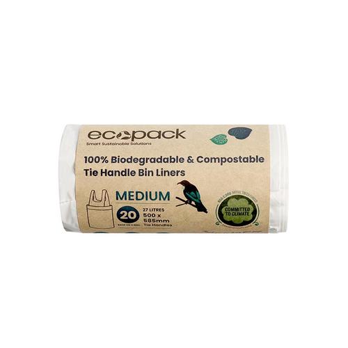 27L Kitchen Tidy Liner Compostable, Roll Ecopack