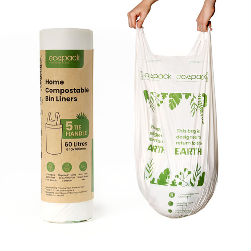 60L Bin Liners Compostable, Roll - Ecopack