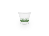 Cold Cup PLA Slim 5oz 150ml Green Stripe, Pack 50 - Vegware
