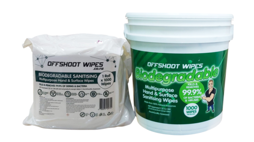 Hand & Surface Wipes Biodegradable - Bucket & Roll 1000wipes - Offshoot