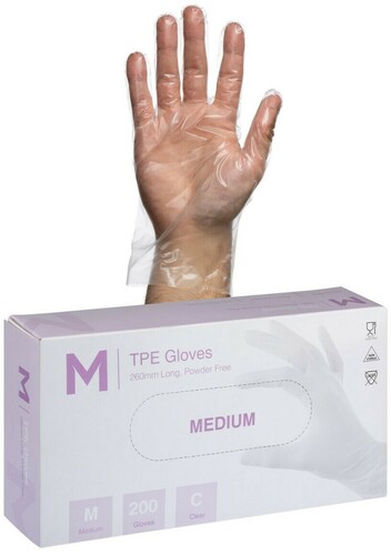 TPE Powder Free Gloves - Clear MEDIUM - Matthews