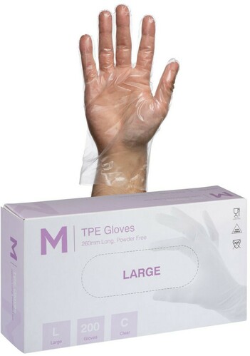 TPE Powder Free Gloves - Clear LARGE - Matthews