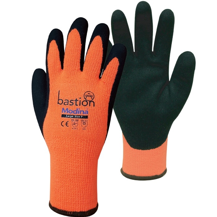 Cut 3 HPPE Gloves High Viz Orange X-LARGE Pack 12 pairs - Bastion Modina