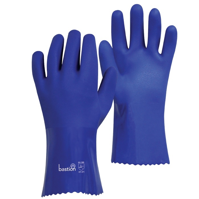 PVC Gloves 300mm length Blue Large - Bastion