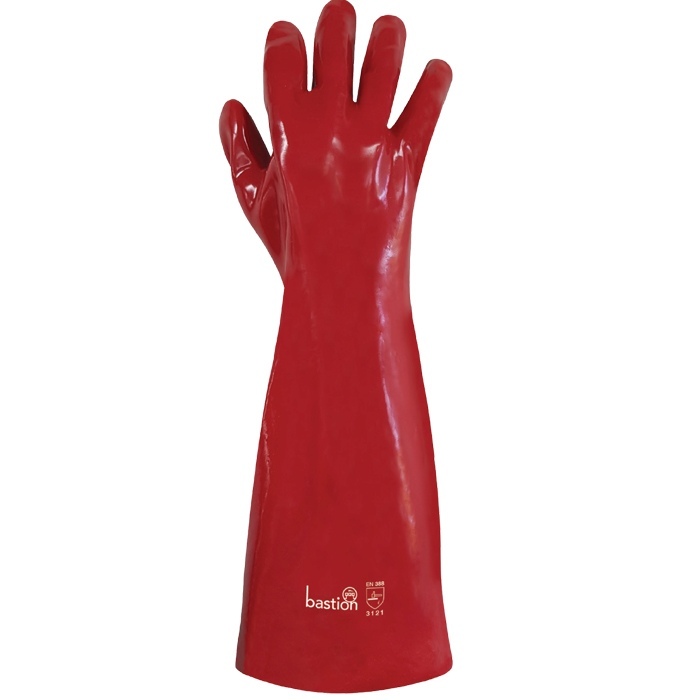 PVC Gloves 45cm Length Red X-Large - Bastion