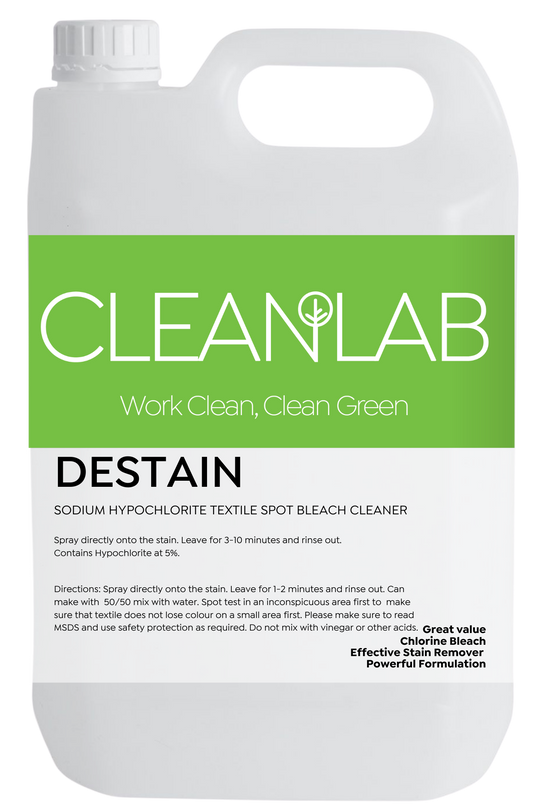 DESTAIN Sodium Hypochlorite Textile Spot Bleach 5L - CleanLab