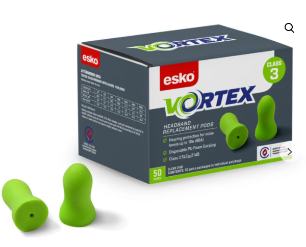 Vortex® Replacement Bell Shaped Earplugs for DE20-GB - Esko