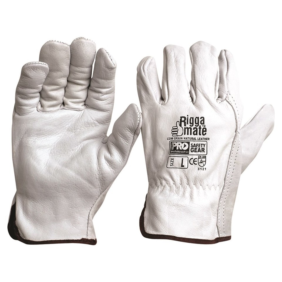 Riggamate Natural Cowgrain Gloves, Size 8 - Paramount