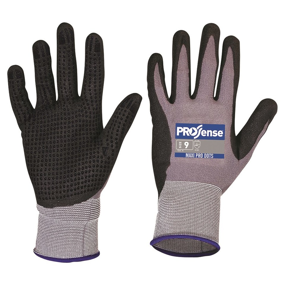 ProSense MaxiPro Gloves Dots Palm Dip, Size 11 - Paramount