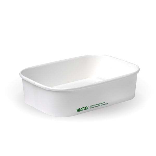 500ml Rectangle PLA lined container - FSC Mix - white - BioPak