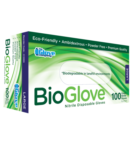 Nitrile Disposable Gloves Biodegradable X-LARGE Pack 100 - BioGlove