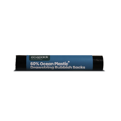 70L XL Ocean Plastic Bin Liners (Black) Roll 5 Ecopack