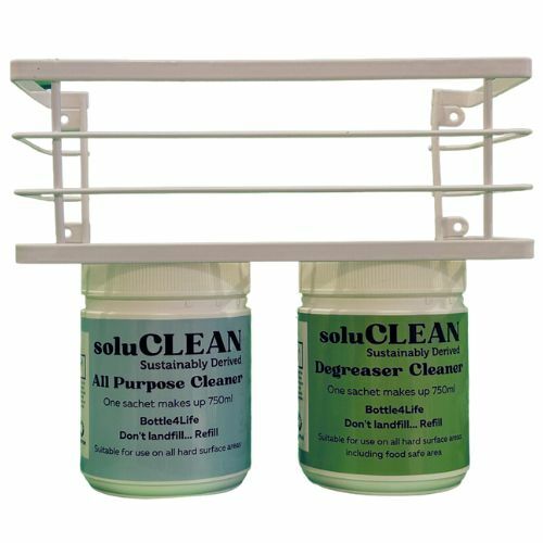 Wall dispenser for soluCLEAN cleaning sachets - 2 tub system