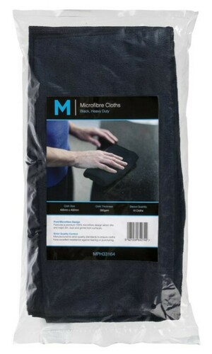 Microfibre Cloths Black 400x400mm 300gsm Carton 50 - Matthews