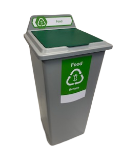 Recycling Bin 87Ltr Square Complete Green / Food - Trust