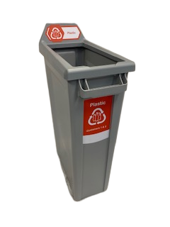 Recycling Bin 87Ltr Rectangle Grey Open Lid / Orange Plastic - Trust